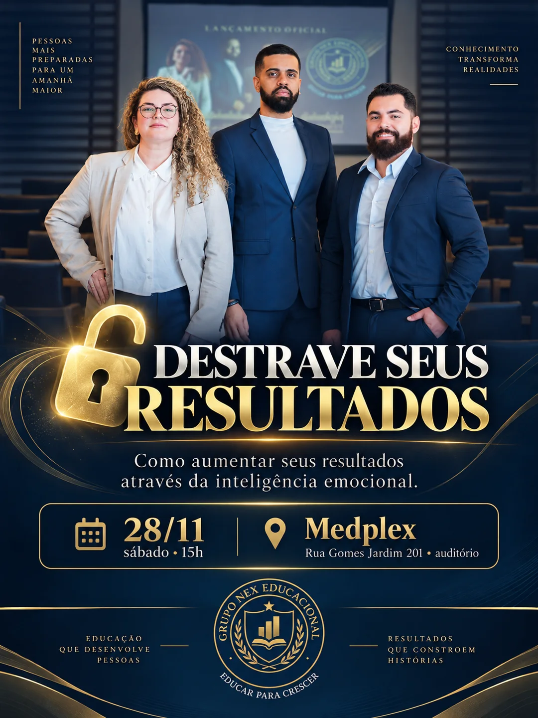 Destrave seus Resultados, dia 28 de novembro, sábado, às 15h, no Medplex
